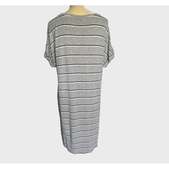 ALFANI Women's Ultra Soft Striped Nightgown Medium Heather Gray Pajama PJs - Picture 11 of 16